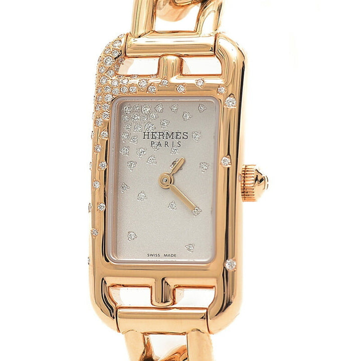 Top quality Hermes Nantucket Women's Watch White Dial K18PG/Diamond Quartz NA2.172