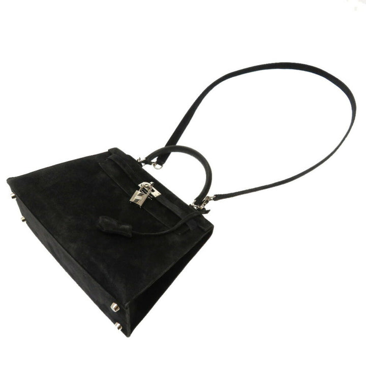 Hermes Kelly 25 Dobris Black  H Engraved Handbag Bag 0034 HERMES