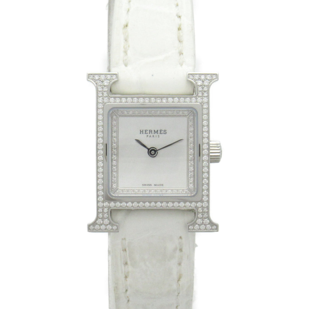 HERMES H Watch Mini Diamond Bezel Wrist Watch Watch Wrist Watch HH1.132 Quartz Silver Silver shell Stainless Steel Le