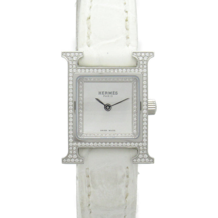 HERMES H Watch Mini Diamond Bezel Wrist Watch Watch Wrist Watch HH1.132 Quartz Silver Silver shell Stainless Steel Le