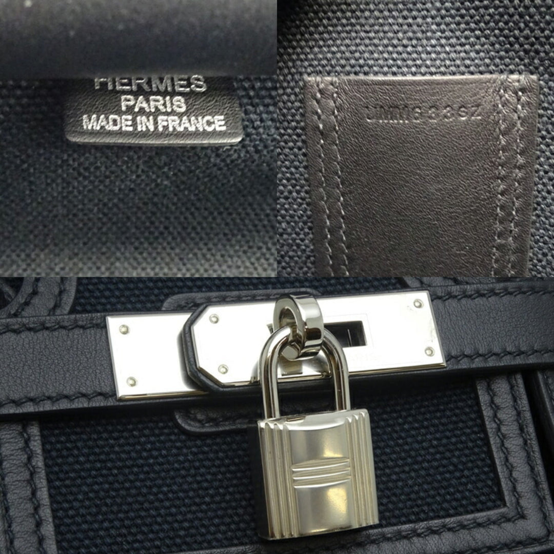 Top quality Hermes Birkin 35 Cargo U Engraved () Women's Men's Handbag Toile Ash Noir (Black) x Palladium Hardware