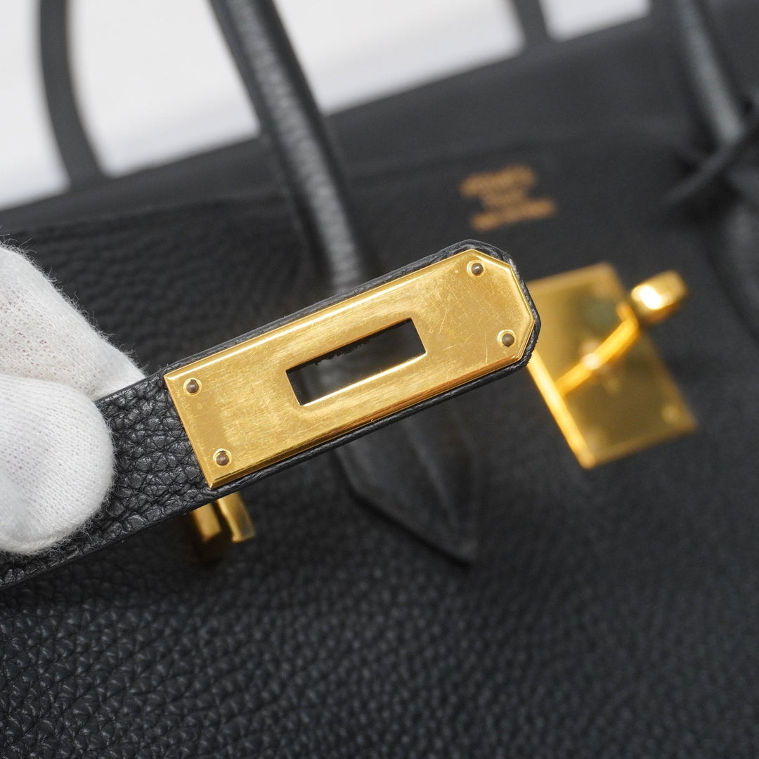 Top quality Hermes Birkin Birkin 35 G Stamp Women's Togo Leather Handbag Black