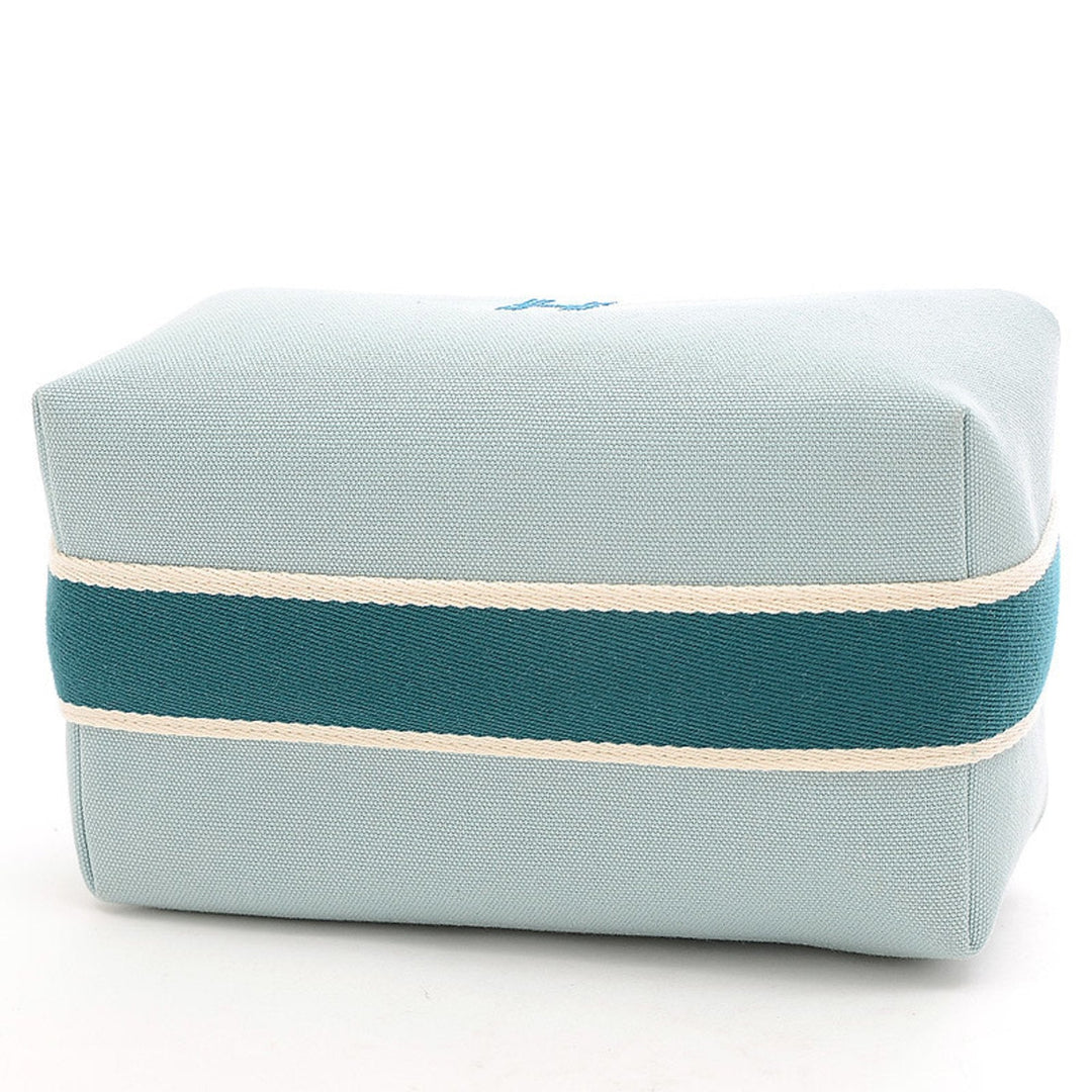 Premium Handmade Hermes Brid A Black PM Pouch Vanity Canvas Light Green