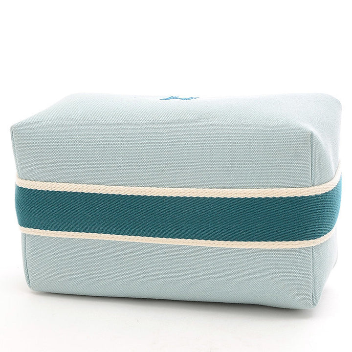 Premium Handmade Hermes Brid A Black PM Pouch Vanity Canvas Light Green