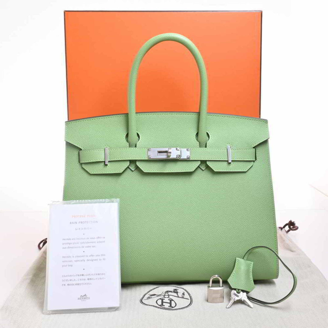 Top quality Hermes Epson Birkin 30 Serie Handbag Pastel Green