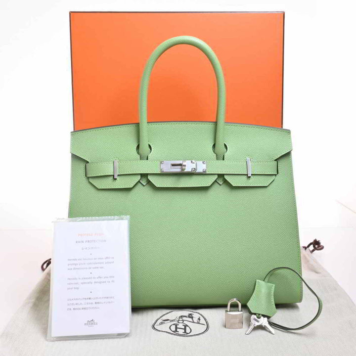 Top quality Hermes Epson Birkin 30 Serie Handbag Pastel Green