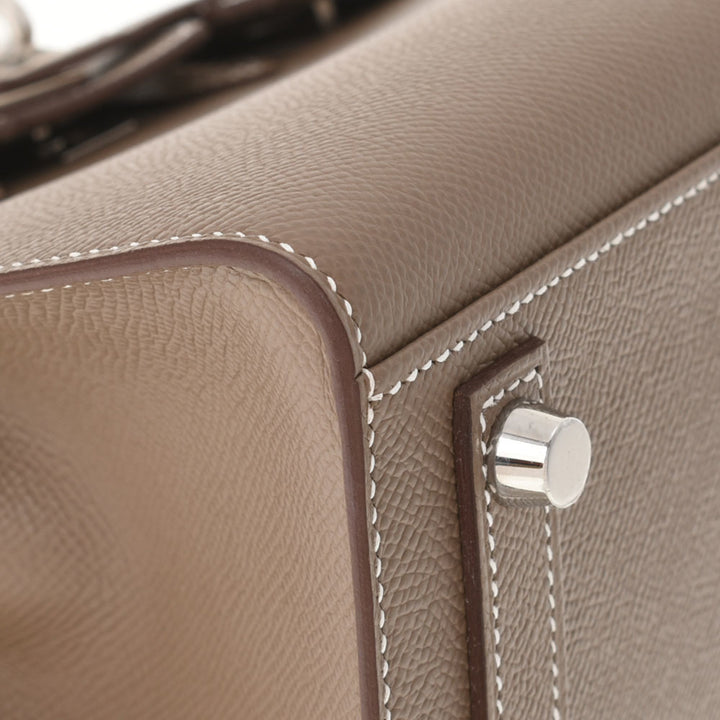 Premium Handmade Hermes Birkin 25 Serie Etoupe U Engraved (around 2022) Women's Vaux Epson Handbag