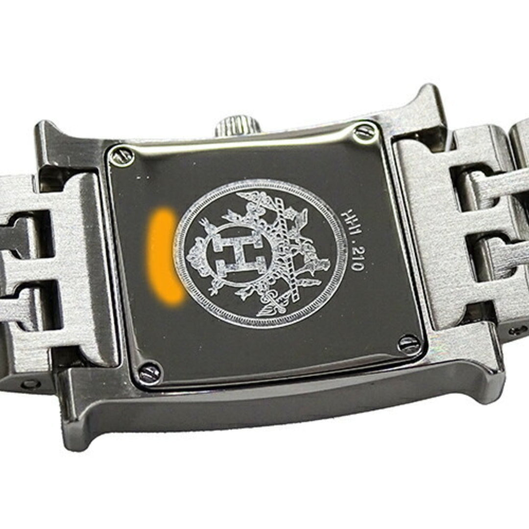 Top quality Hermes Watch Ladies H Quartz Stainless Steel SS HH1.210 Silver Ivory Polished