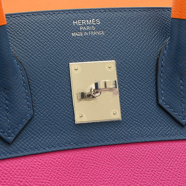 Top quality Hermes Birkin 35 Rainbow Apricot Blue Agat Magnolia Rouge Kazak Handbag