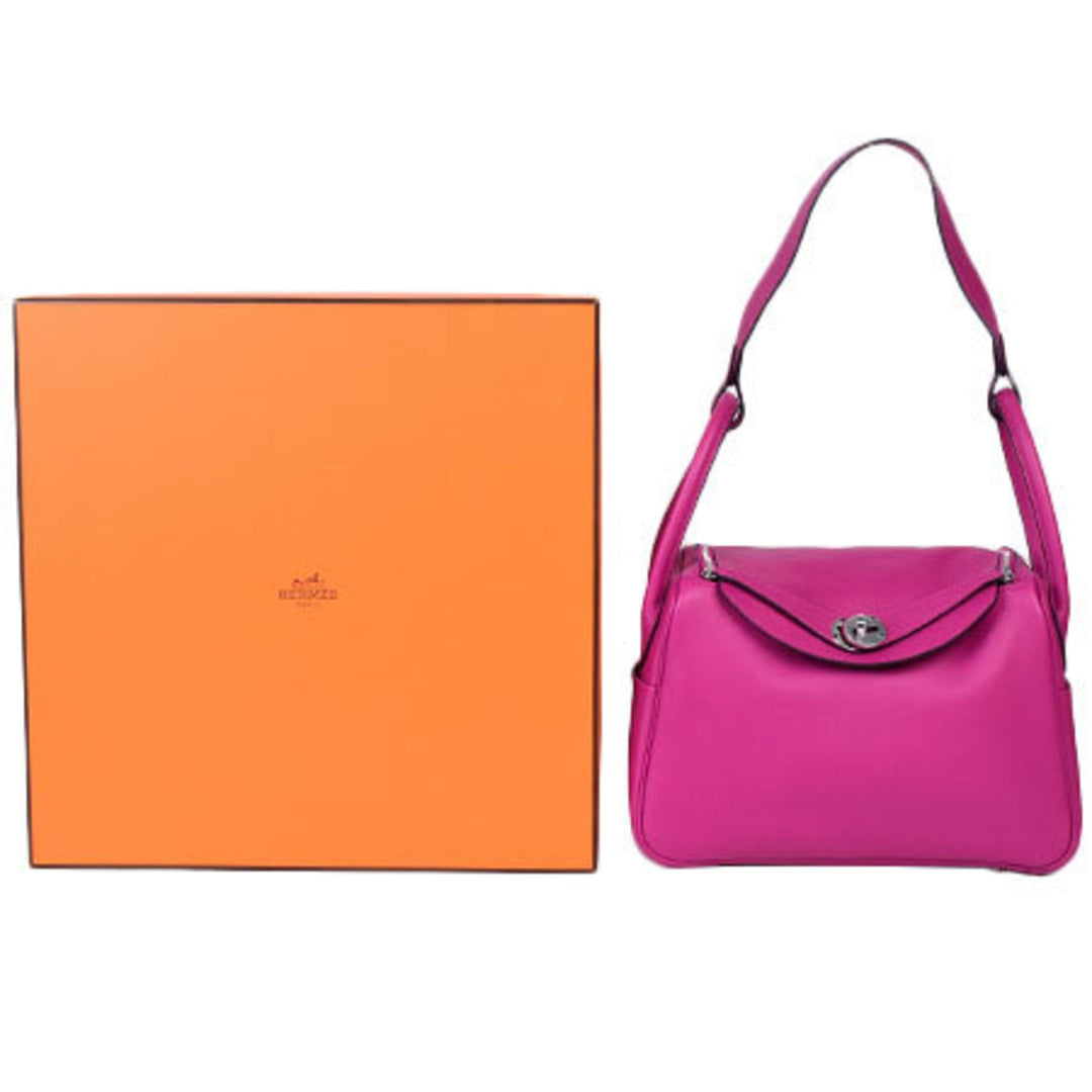 Top quality Hermes Handbag Lindy 26 Evercolor Rose Purple A Engraved (Made in 2017) 073430CK