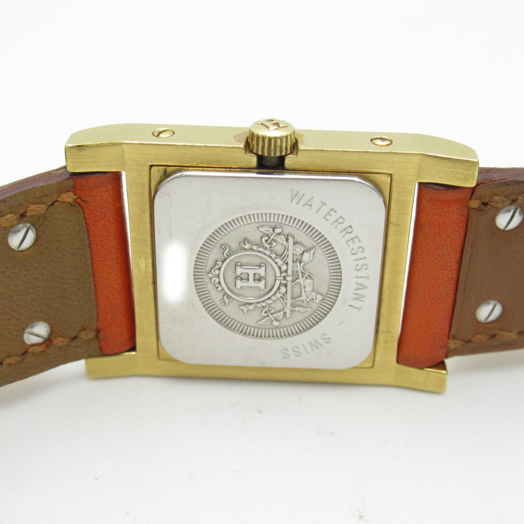Top quality Hermes Medor Wrist Watch watch Wrist Watch ME1.201 Quartz White Gold Plated Leather belt