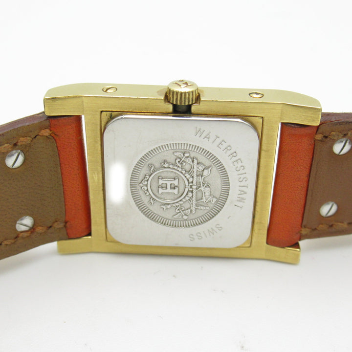 Top quality Hermes Medor Wrist Watch watch Wrist Watch ME1.201 Quartz White Gold Plated Leather belt
