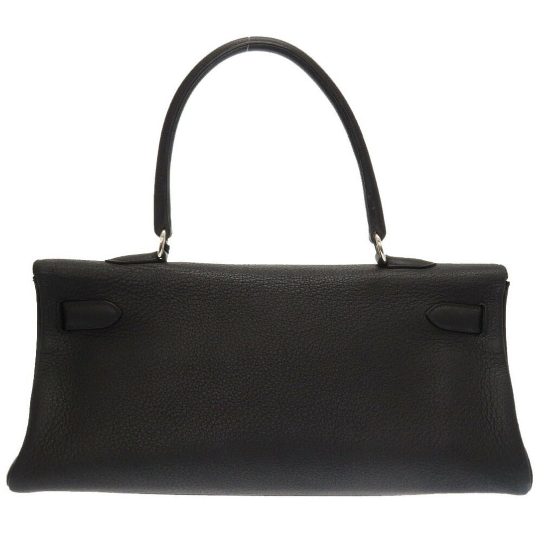 Top quality Hermes Shoulder Kelly Taurillon Clemence Black  M Engraved Handbag 0033 40