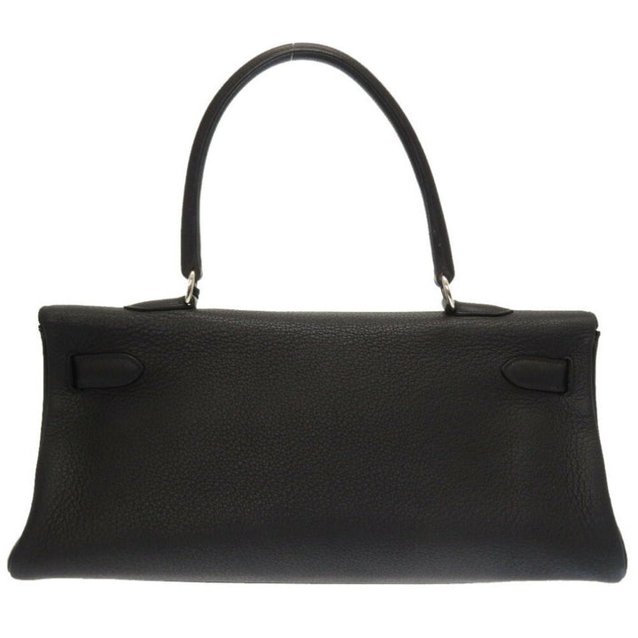 Top quality Hermes Shoulder Kelly Taurillon Clemence Black  M Engraved Handbag 0033 40