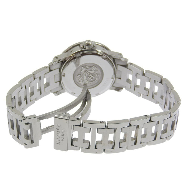 Top quality Hermes Clipper Watch Diver CL5.210 Stainless Steel Silver Quartz Analog Display Ladies Navy Dial