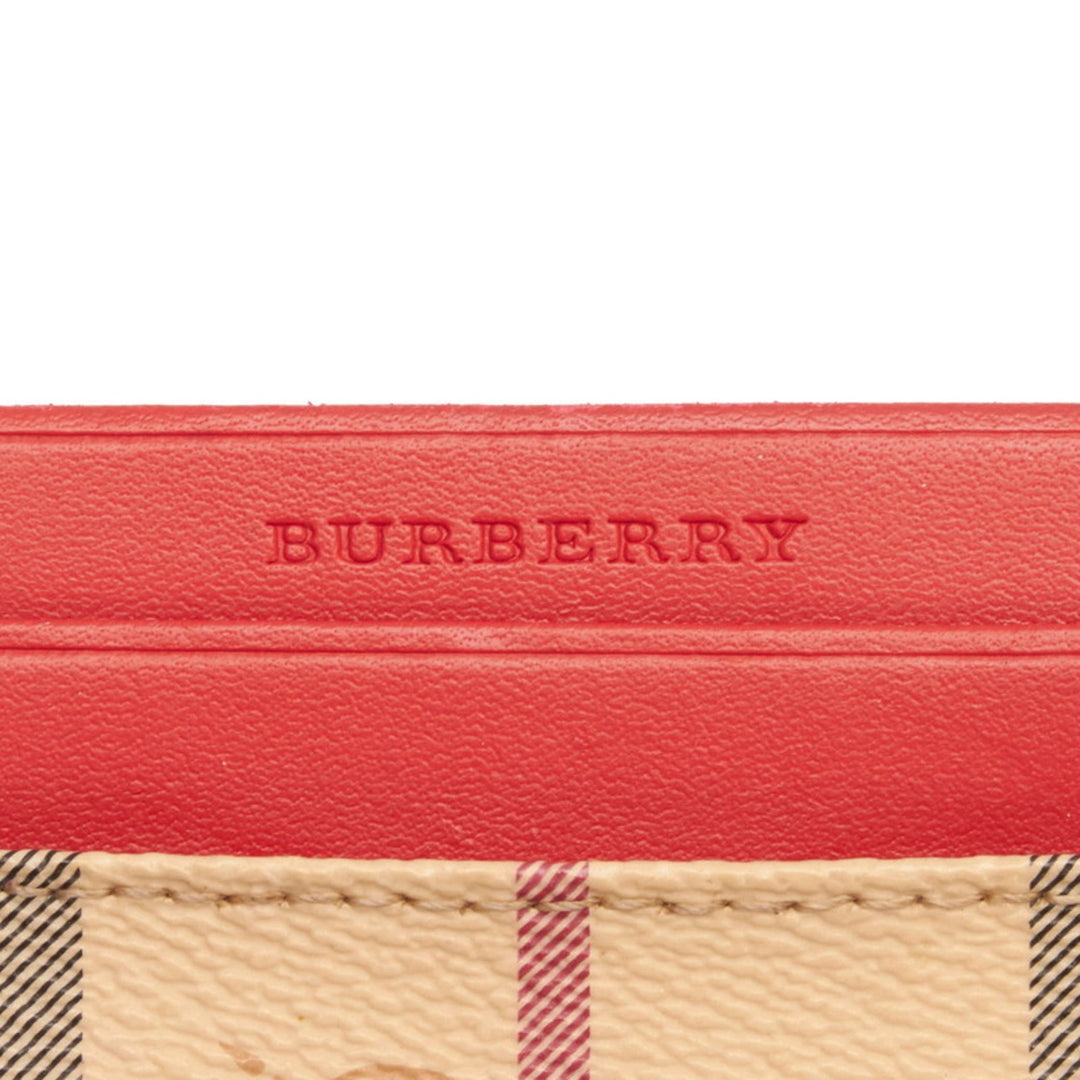 Burberry Nova Check Shadow Horse Card Case Brown Red PVC Leather Ladies BURBERRY
