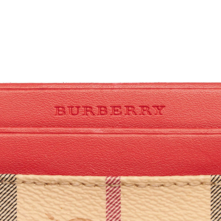 Burberry Nova Check Shadow Horse Card Case Brown Red PVC Leather Ladies BURBERRY
