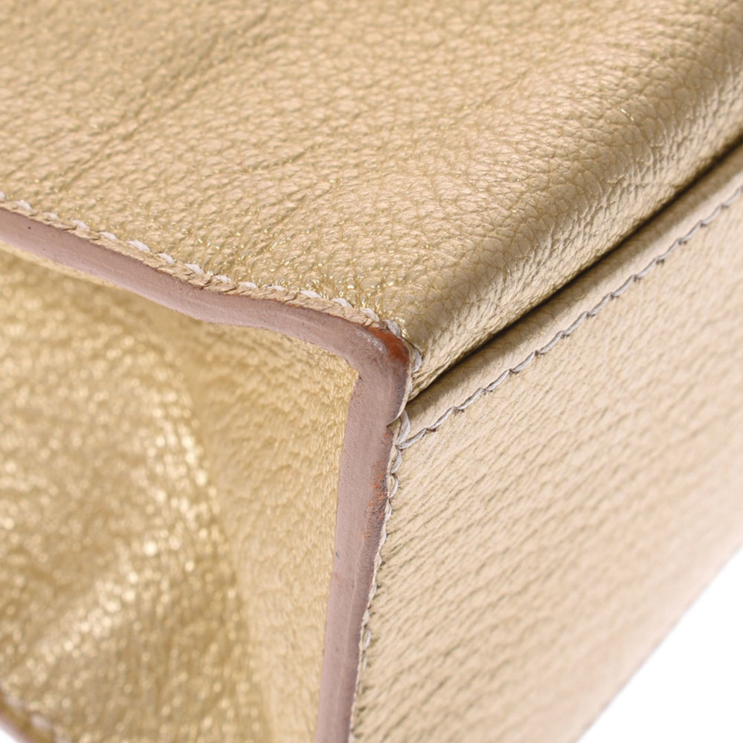 Top quality Hermes Pochette Kelly Metallic Gold  I Engraved (around 2005) Ladies Goat Chevre Handbag