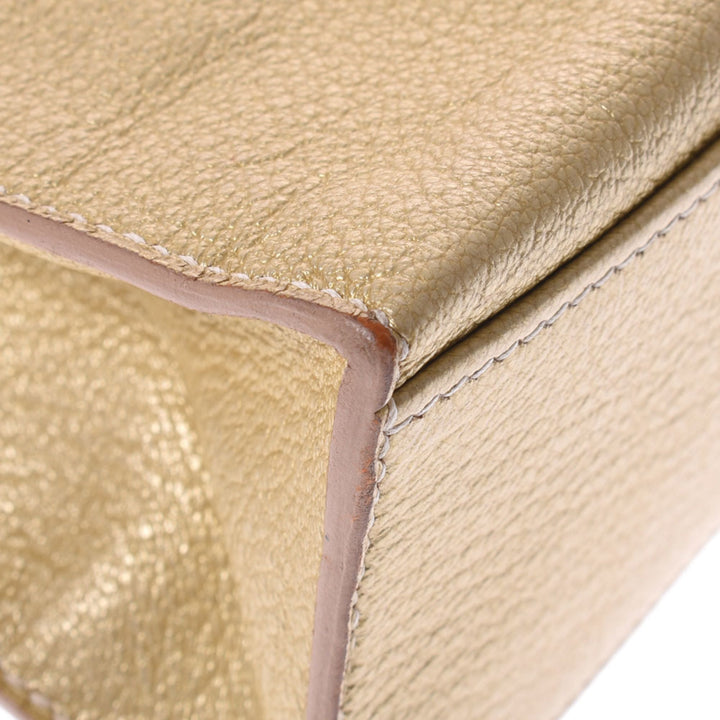 Top quality Hermes Pochette Kelly Metallic Gold  I Engraved (around 2005) Ladies Goat Chevre Handbag
