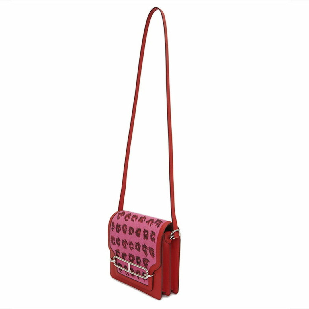 Top quality Hermes sack Laurice 18 Mini Leopard Red Swift Shoulder Bag Women's