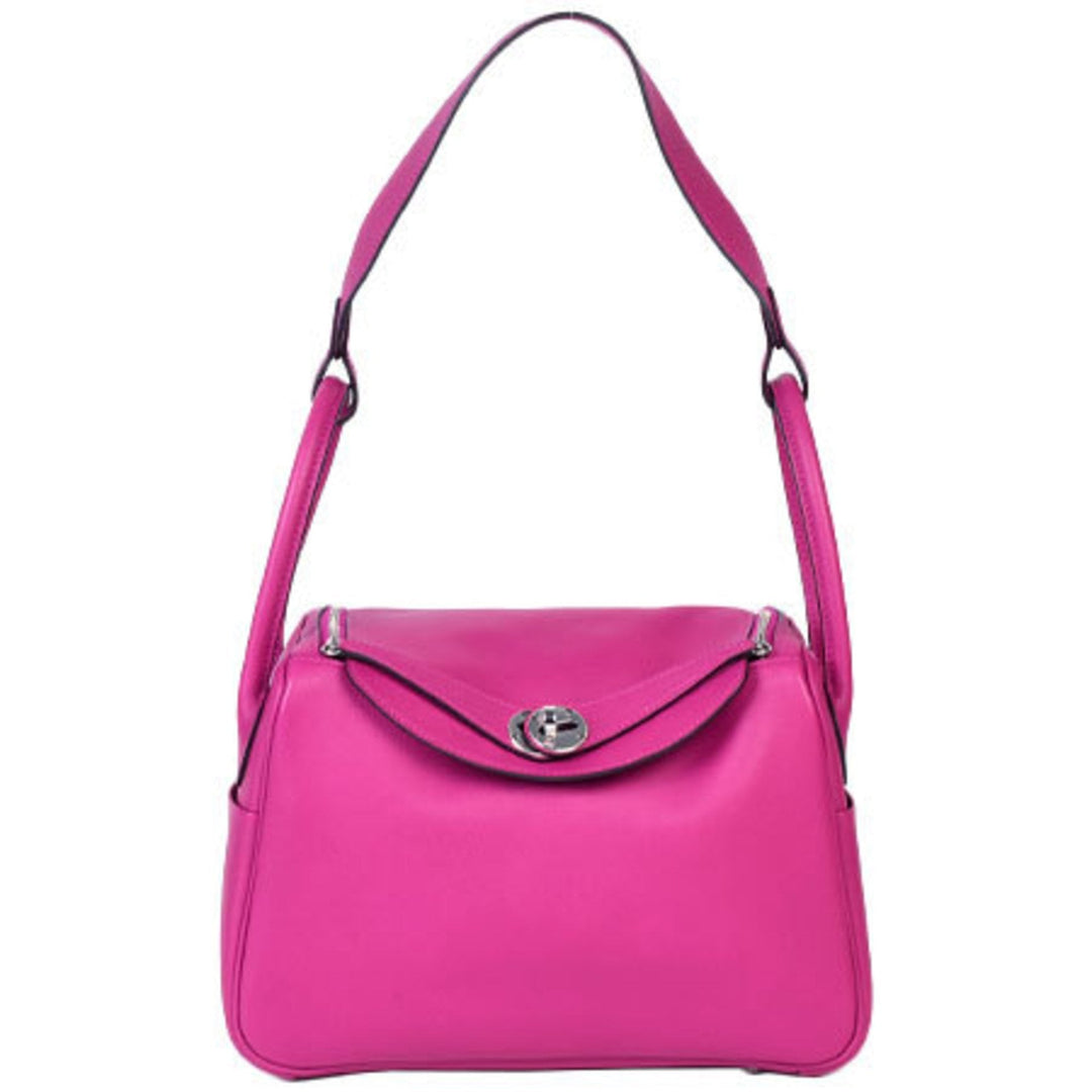 Hermes Handbag Lindy 26 Evercolor Rose Purple A Engraved (Made in 2017) 073430CK