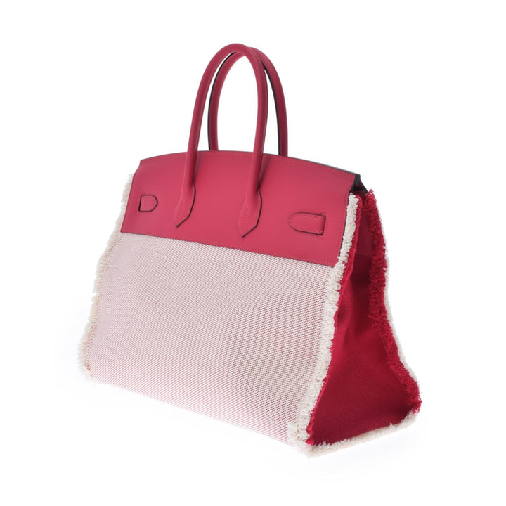 Premium Handmade Hermes Birkin 35 Furei-furei Franboise Z engraved (around 2021) Unisex Swift x Twill Ash handbag