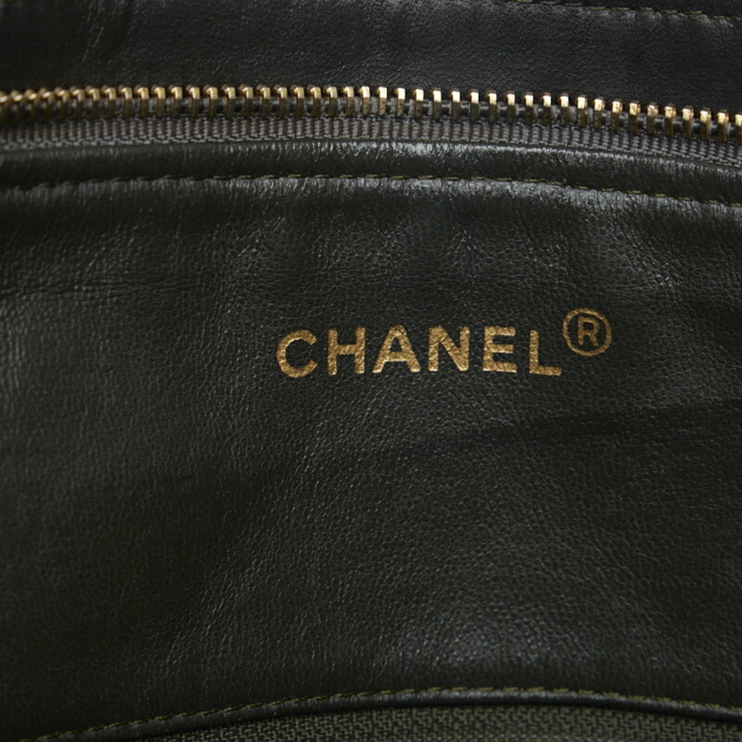 CHANEL matelasse here mark chain shoulder bag tote black gold lambskin ladies