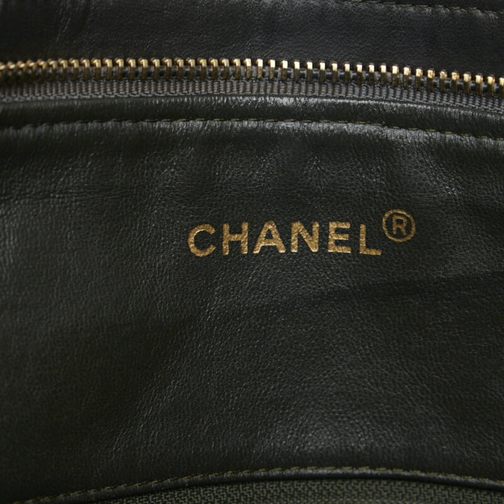 CHANEL matelasse here mark chain shoulder bag tote black gold lambskin ladies
