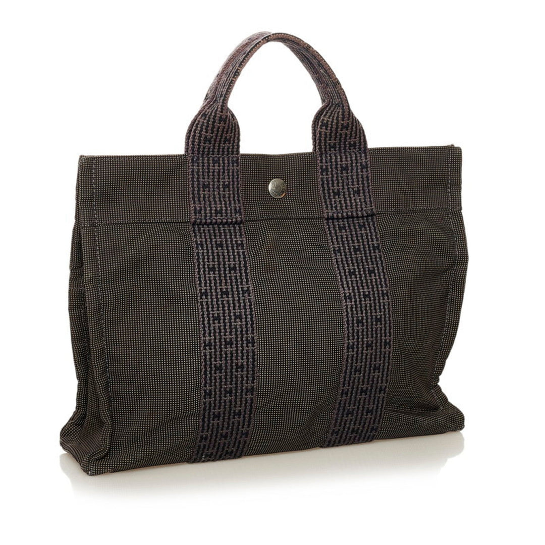 Top quality Hermes Yale Line PM Handbag Gray Canvas Women's Top quality Hermes