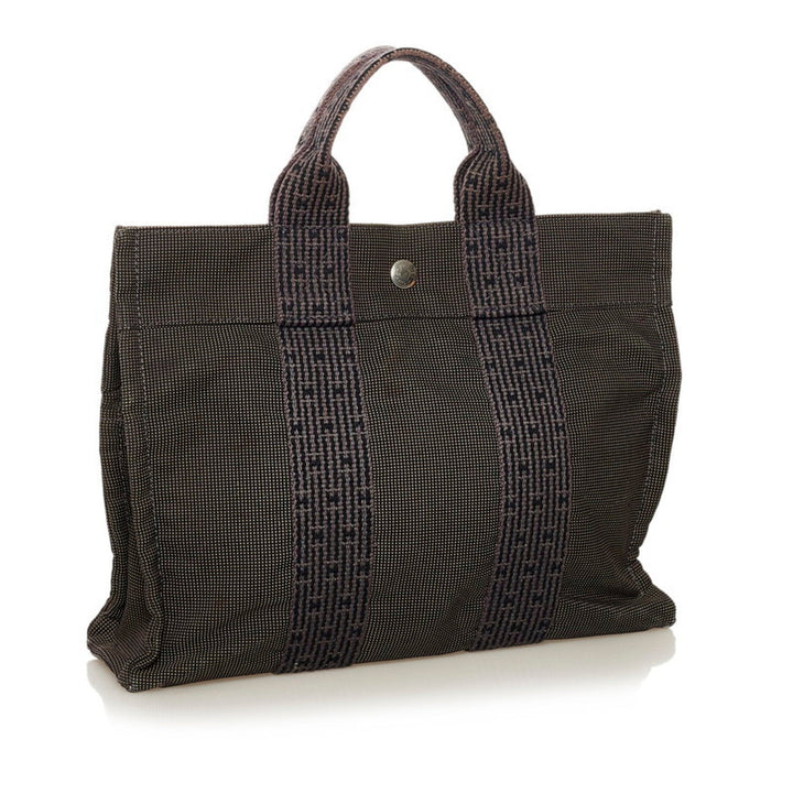 Top quality Hermes Yale Line PM Handbag Gray Canvas Women's Top quality Hermes