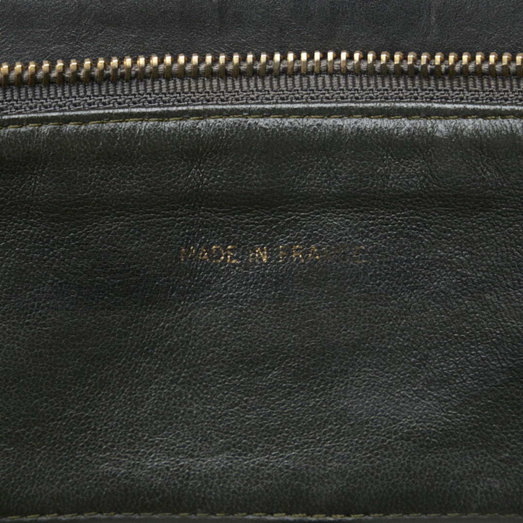 CHANEL matelasse here mark chain shoulder bag tote black gold lambskin ladies