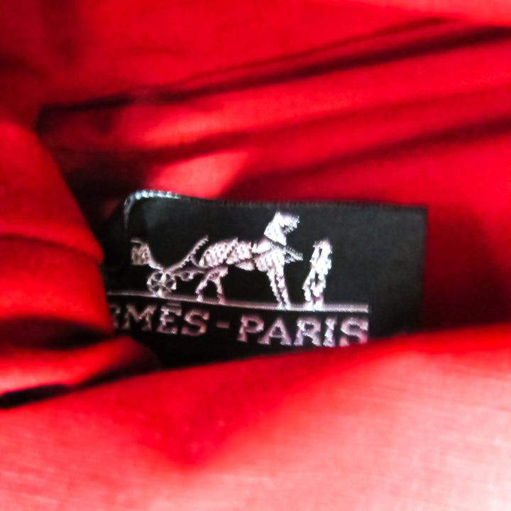 Premium Handmade Hermes Bolide Mini Women's Cotton,Leather Pouch Beige,Red Color