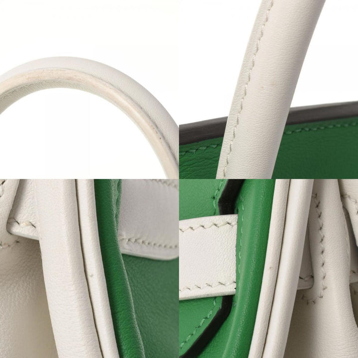Premium Handmade Hermes Birkin 30 SP Ordered Initial Bamboo Palladium Metal Fittings O Engraved (around 2011) Ladies Swift Handbag