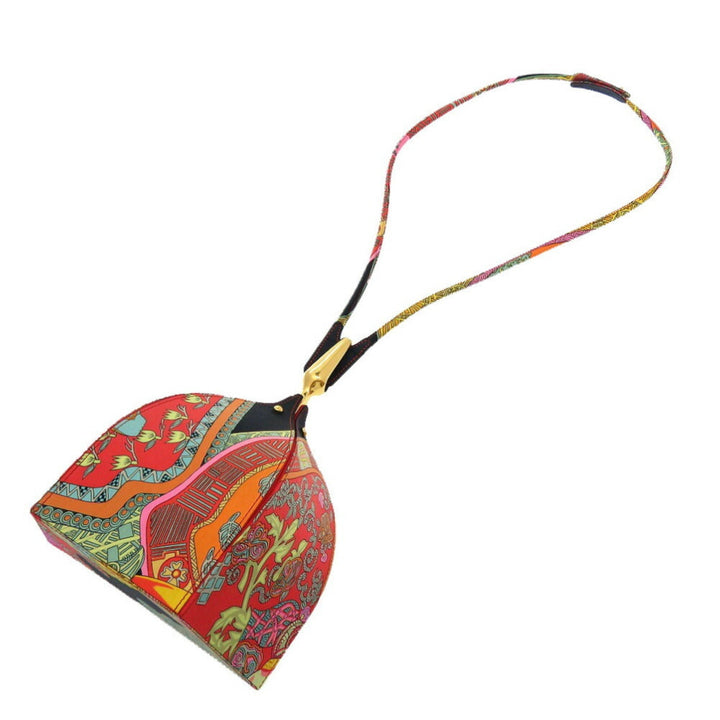 Top quality Hermes Art des Steppes Satin Red Shoulder Bag 0238 Top quality Hermes