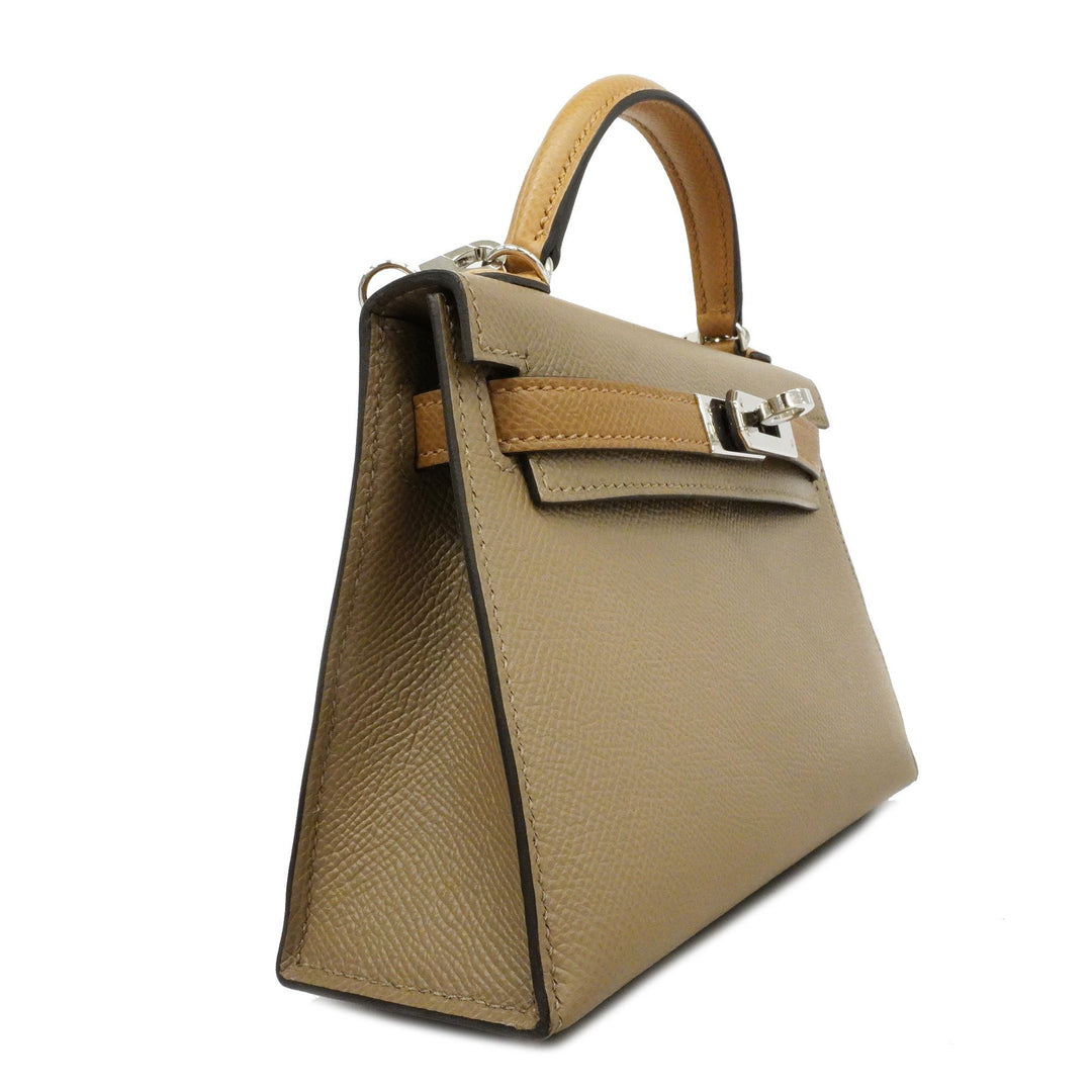 Top quality Hermes 2way Bag Kelly Mini Tricolor Z Engraved Vo Epson Biscuit Women's