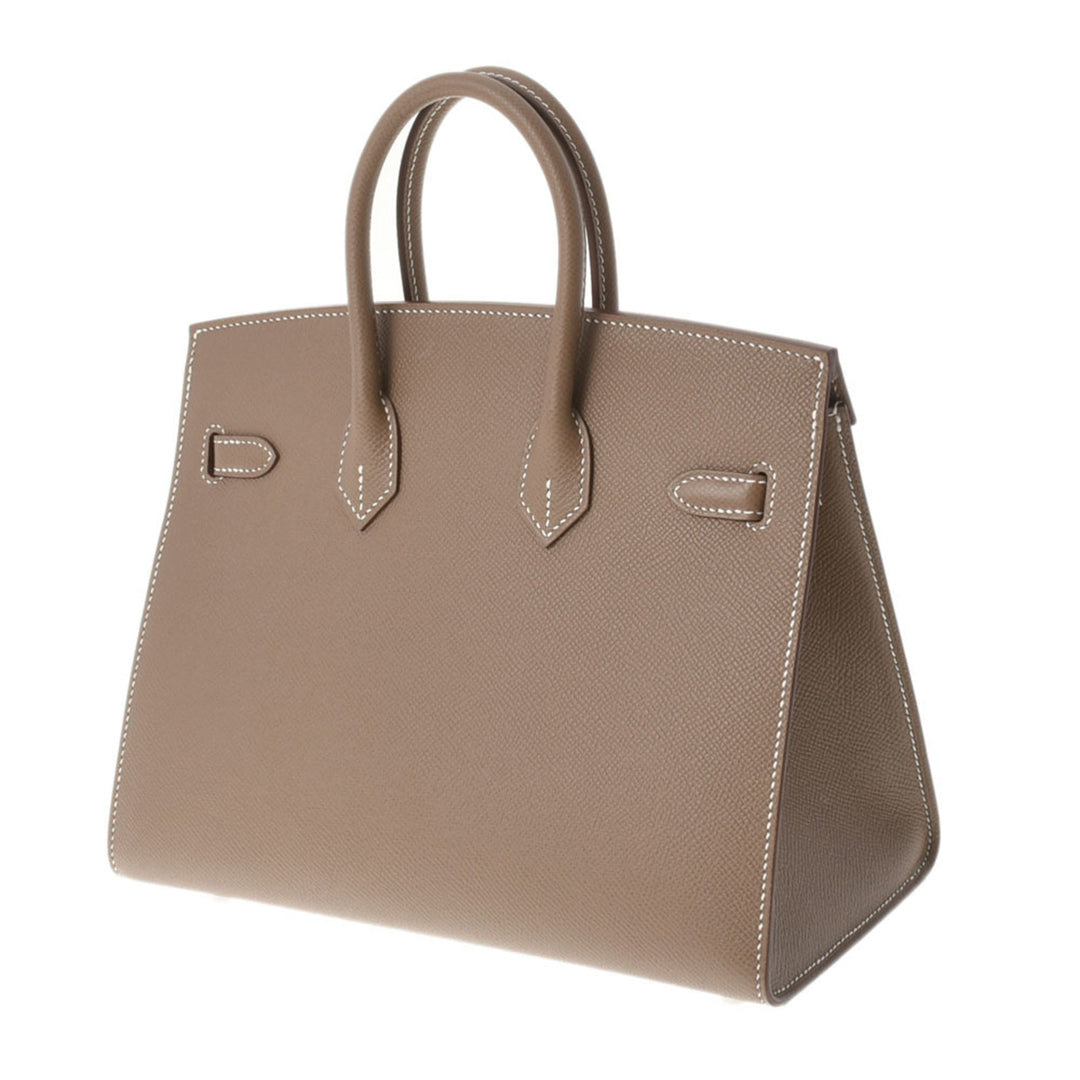 Premium Handmade Hermes Birkin 25 Serie Etoupe U Engraved (around 2022) Women's Vaux Epson Handbag