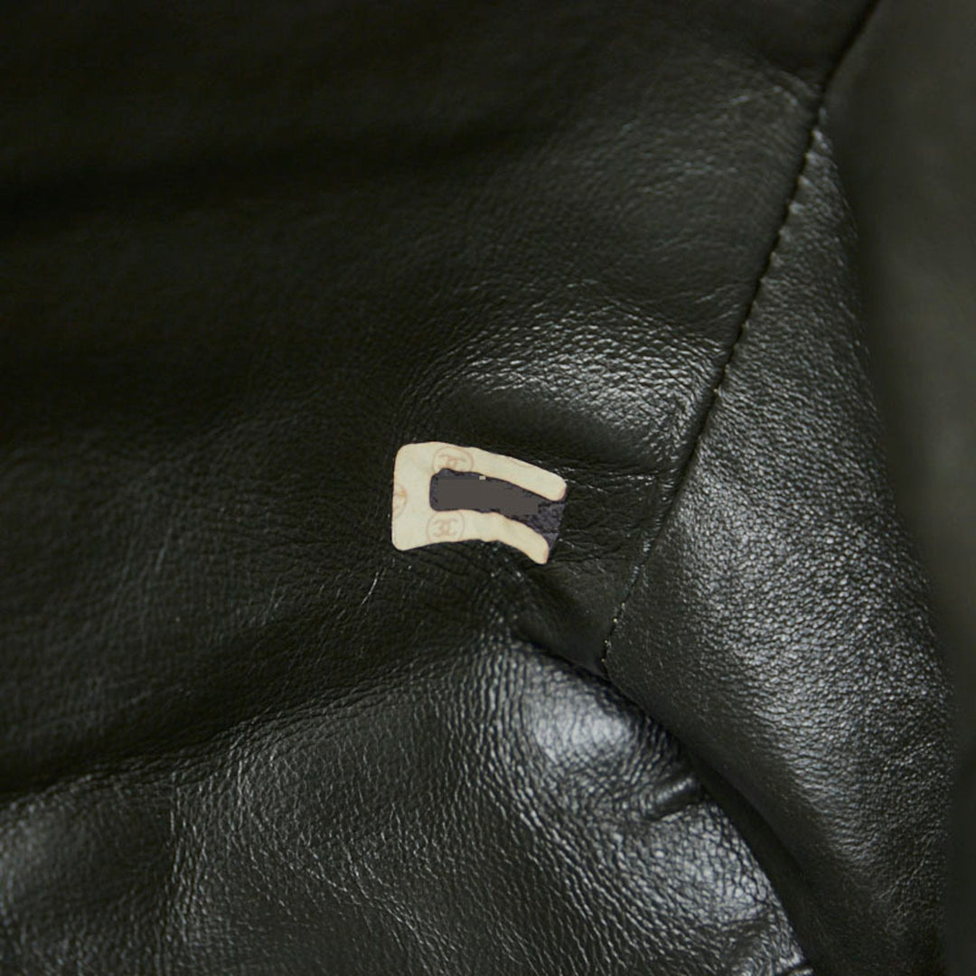 CHANEL matelasse here mark chain shoulder bag tote black gold lambskin ladies