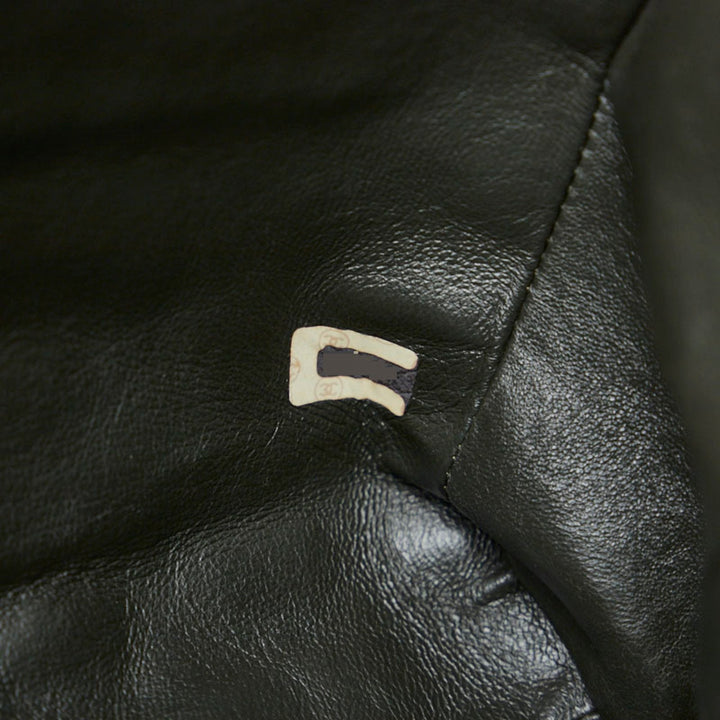 CHANEL matelasse here mark chain shoulder bag tote black gold lambskin ladies