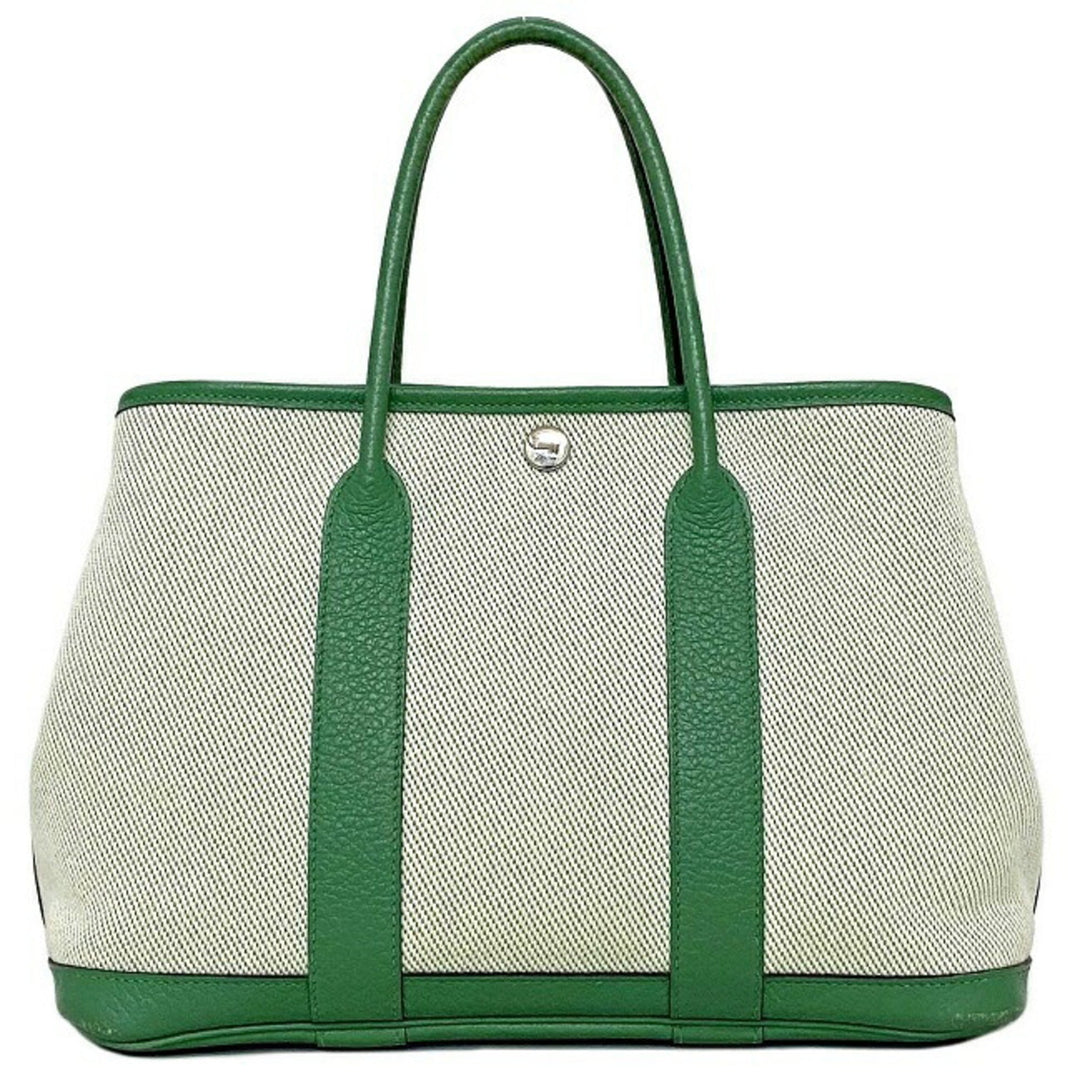 Top quality Hermes handbag garden TPM green toile ash country canvas leather P stamp made in 2012 Top quality Hermes tote bag ladies