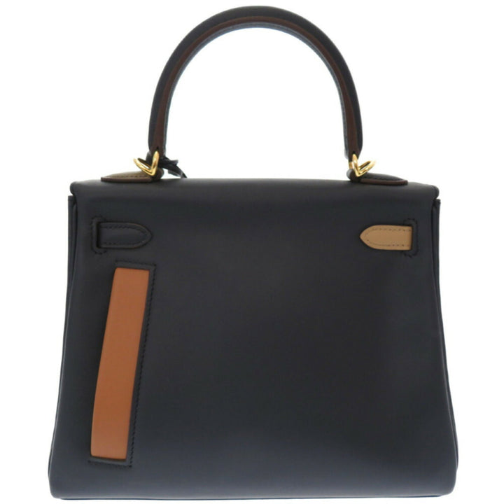 Top quality Hermes Kelly 25 Colormatic Swift Blue/Black/Chai/Etoupe/Gold U Engraved () Handbag