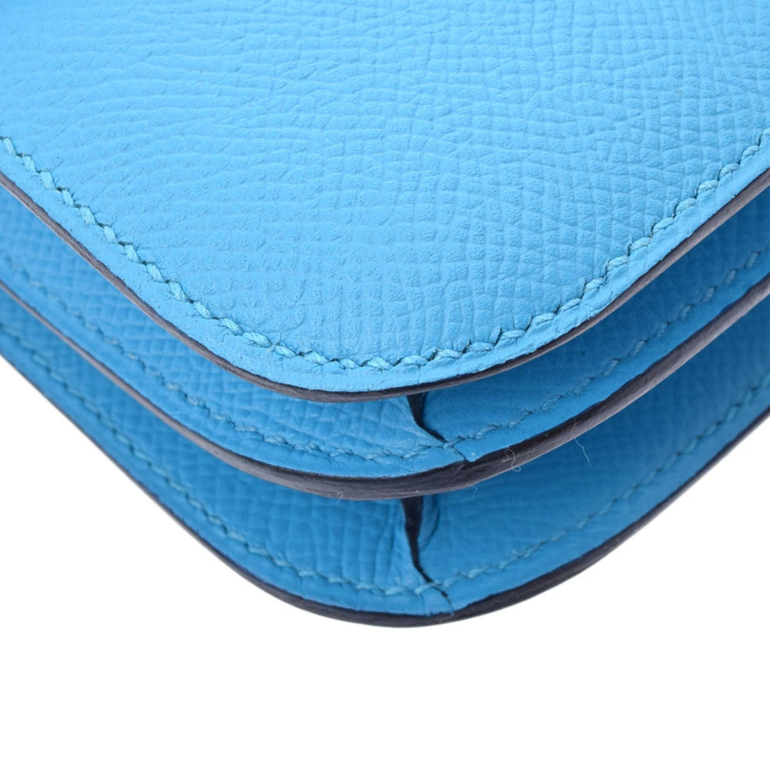 Top quality Hermes Constance Mini 18 Blue Nord D Engraved (around 2019) Women's Vaux Epson Shoulder Bag