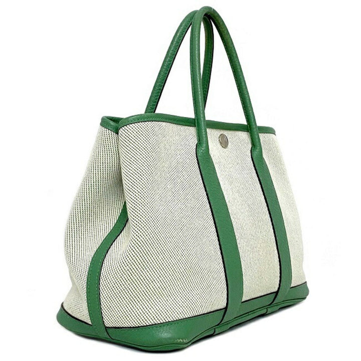 Top quality Hermes handbag garden TPM green toile ash country canvas leather P stamp made in 2012 Top quality Hermes tote bag ladies