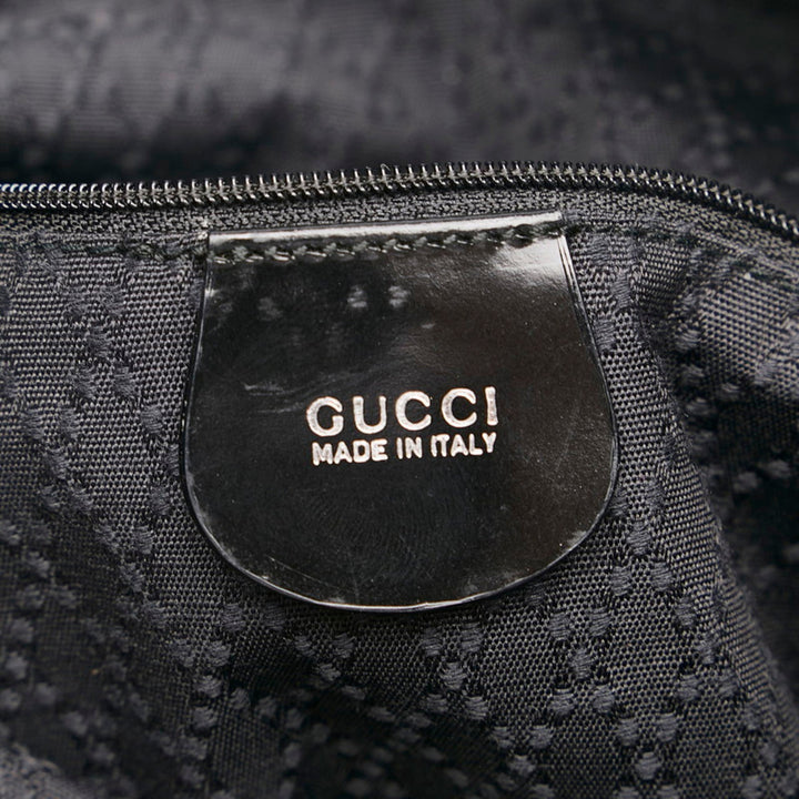 Gucci bamboo handbag shoulder bag 001 1781 1638 black nylon leather ladies GUCCI