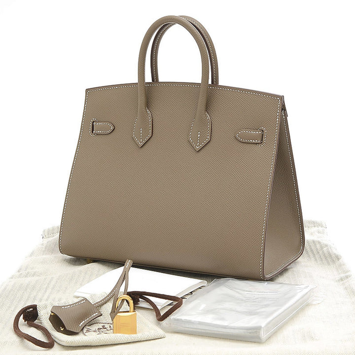 Top quality Hermes Birkin 25 Epsom Leather Handbag Etoupe Gray
