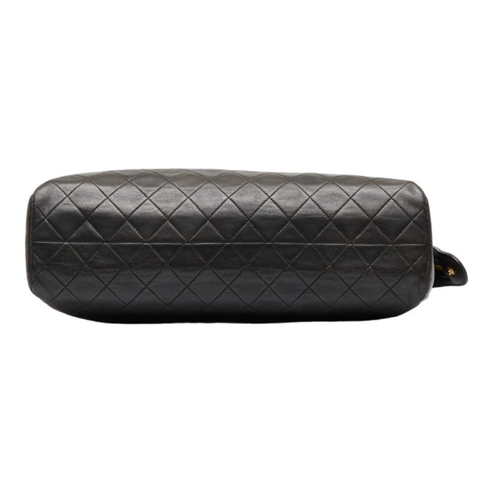 CHANEL matelasse here mark chain shoulder bag tote black gold lambskin ladies