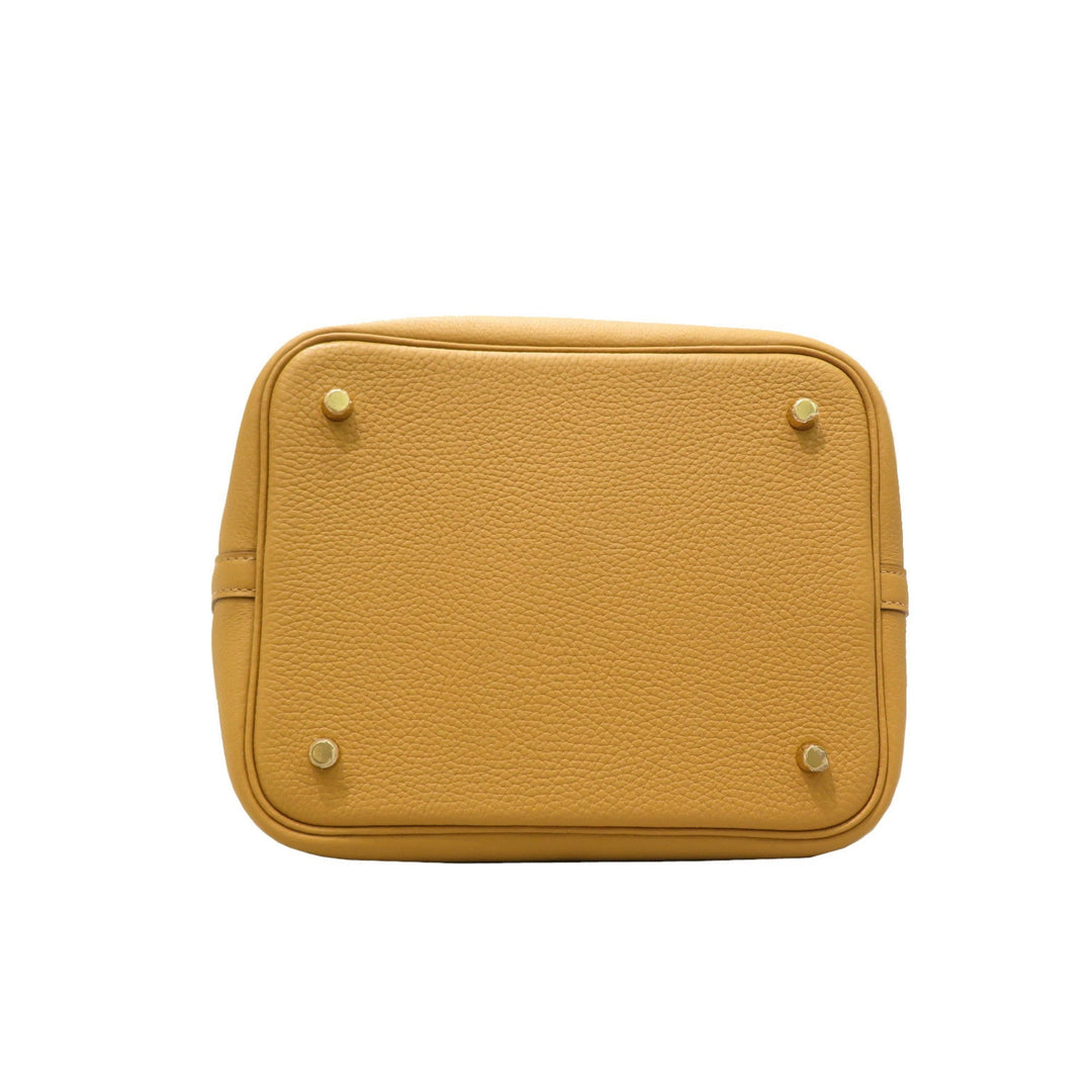 Top quality Hermes Picotan Lock MM Handbag Biscuit G Metal Fittings Taurillon Clemence Z Engraved