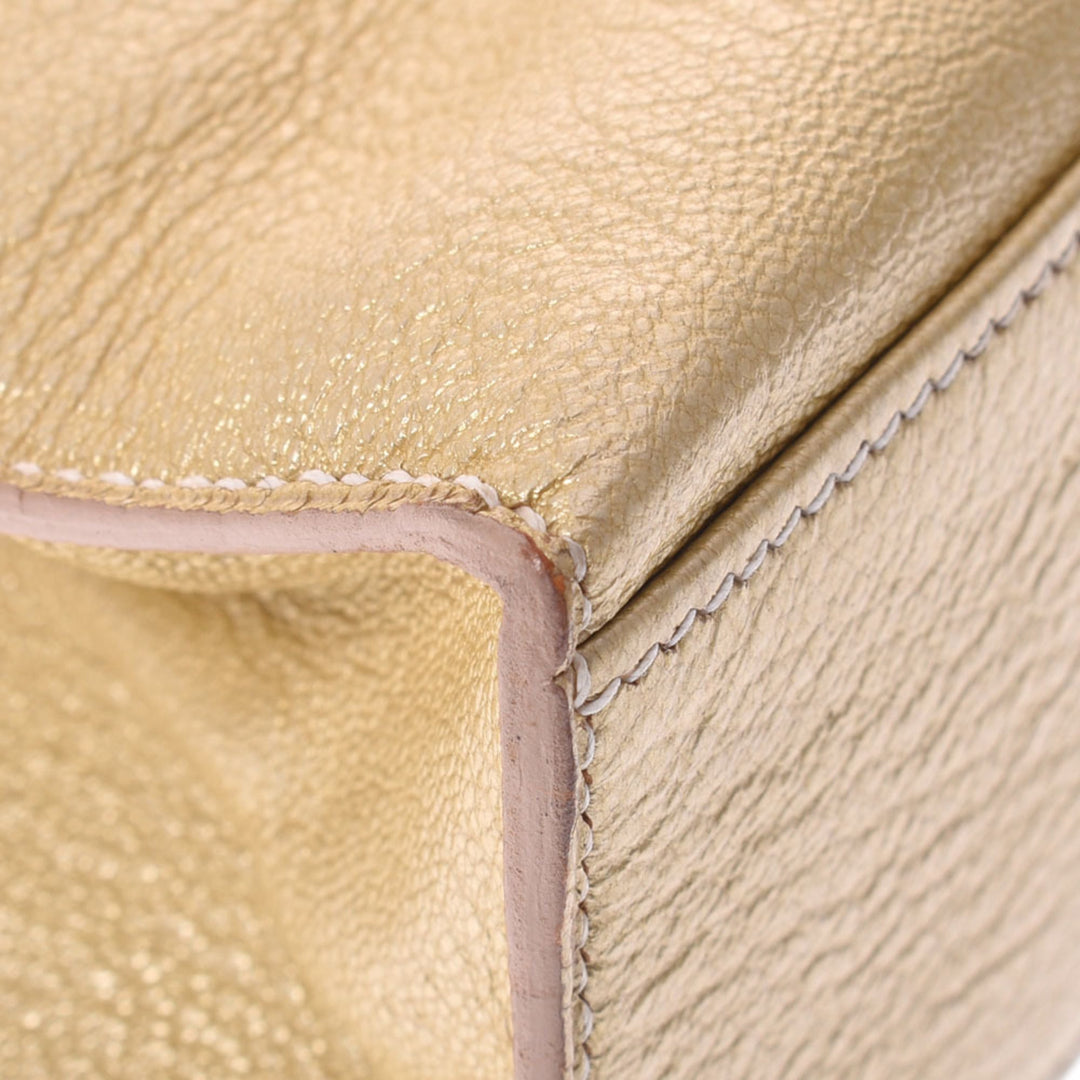 Top quality Hermes Pochette Kelly Metallic Gold  I Engraved (around 2005) Ladies Goat Chevre Handbag