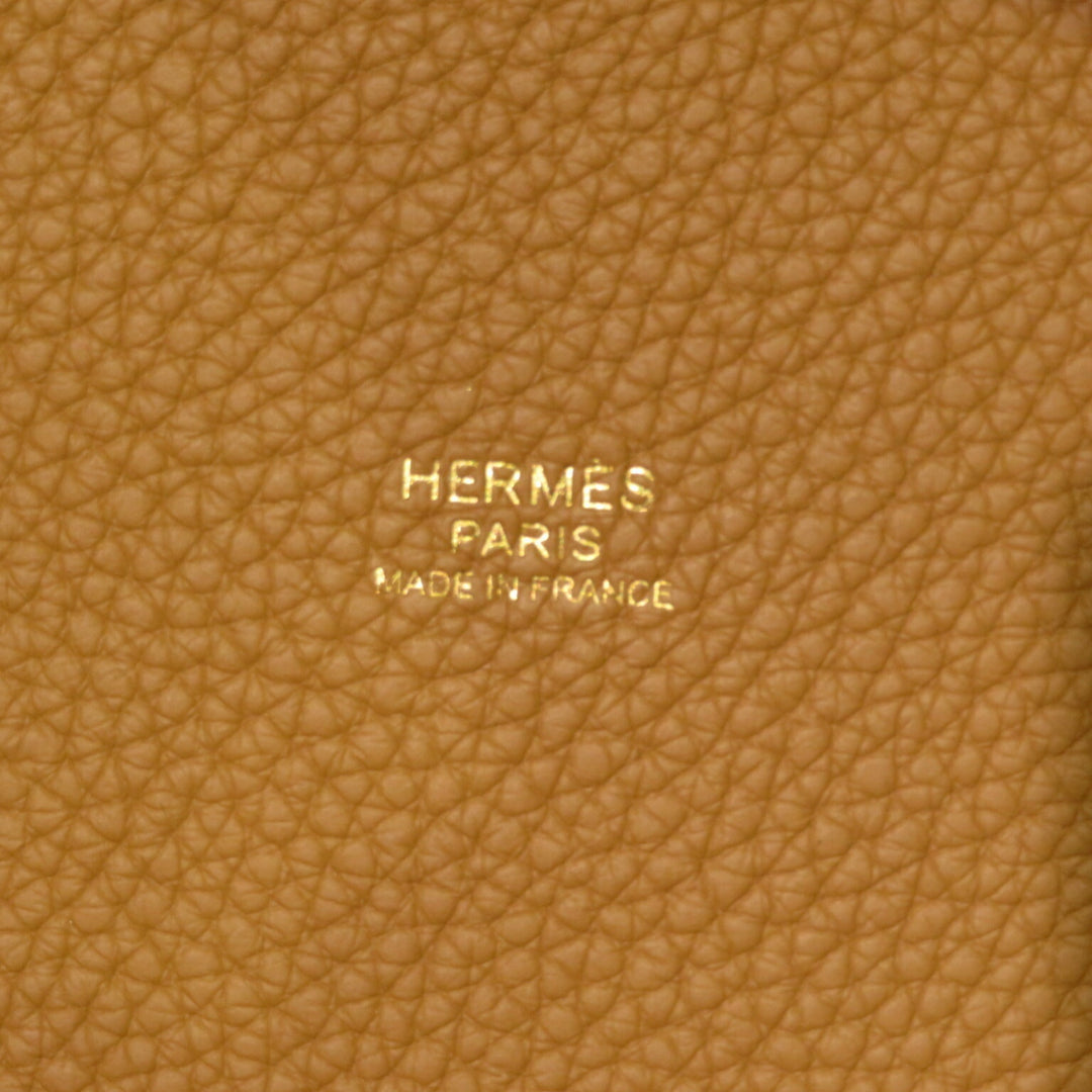 Top quality Hermes Picotan Lock MM Handbag Biscuit G Metal Fittings Taurillon Clemence Z Engraved