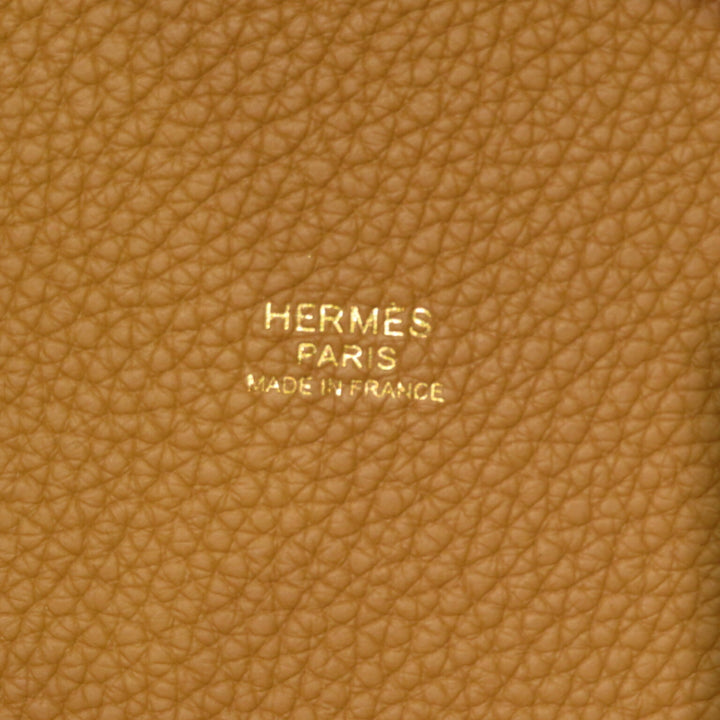 Top quality Hermes Picotan Lock MM Handbag Biscuit G Metal Fittings Taurillon Clemence Z Engraved