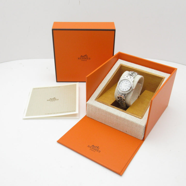 Top quality Hermes Clipper Wrist Watch Watch Wrist Watch CL4.210 Quartz White Stainless Steel